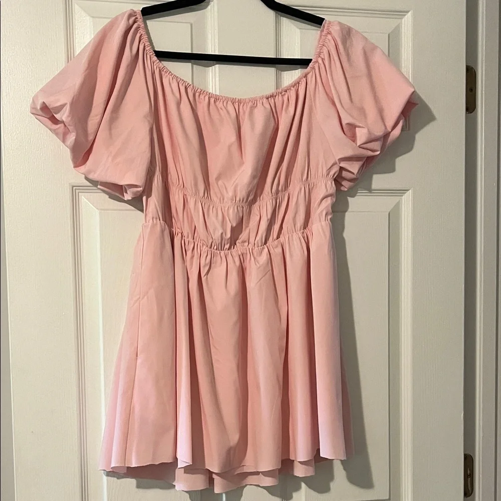Pink Off-Shoulder Ruffled Dress - Picture 4 of 4